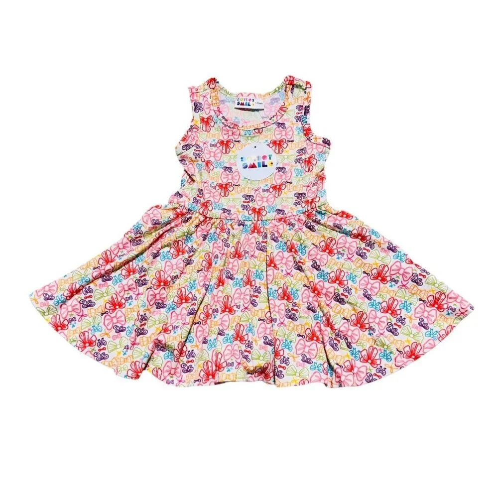 Dot Dot Smile Baby Girl 12/24M Tank Dress‎ Rainbow Bow Full Circle Skirt NWT NEW